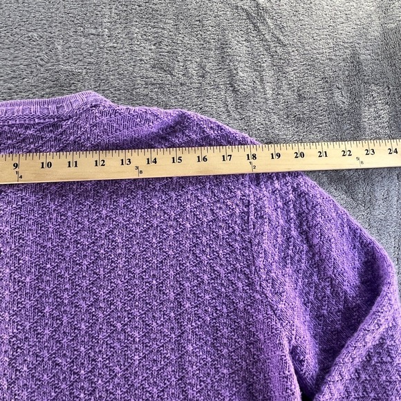 Cuddle Knit Vintage M Purple Cable Knit Cardigan Sweater USA Made Grandmacore - Picture 4 of 7